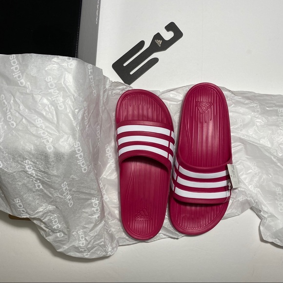Adidas Girls Durango Slides Sandals Pink Kids 5 6 - Picture 8 of 9